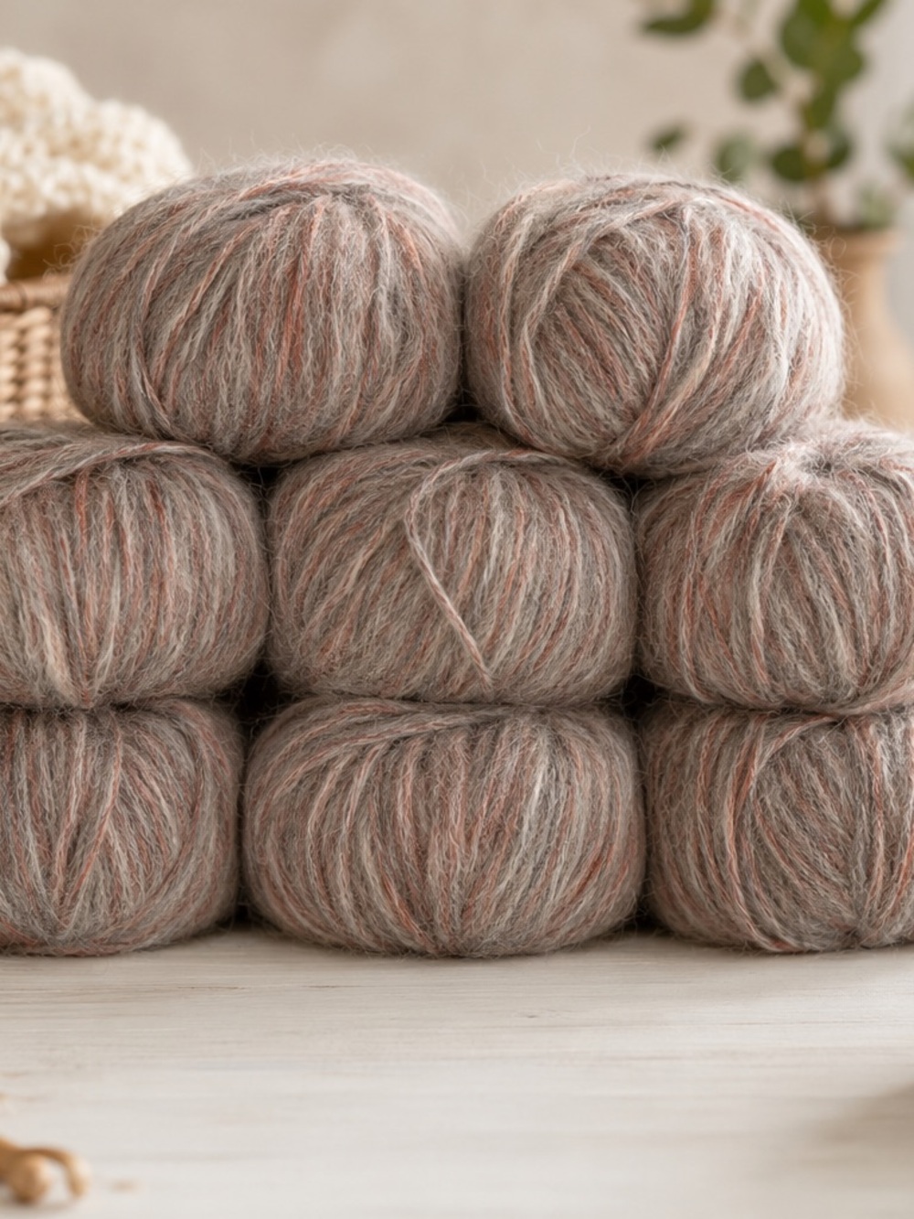 Ice Yarns Baby Alpaca Shine — Lot of 8 Skeins Gray Cooper